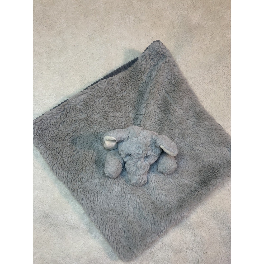 Maxx Marketing Gray Elephant Lovey Security Blanket Rattle Corduroy Plush Toy‎ - Picture 8 of 9